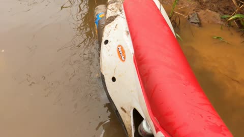 Getting out of the deep puddle while riding solo