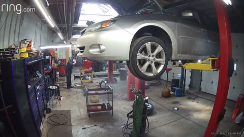 Mechanic Gets Surprised by Ball Joint