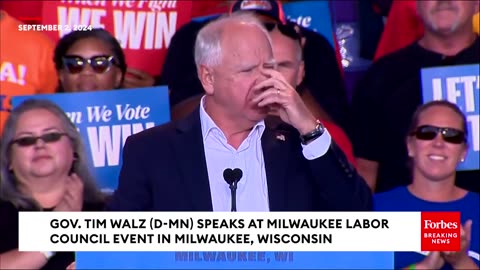 'The Blue Wall Stands Firm': Tim Walz Celebrates Union Protections During Milwaukee Rally