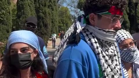 Pro-Hamas Protestors at UCLA Prevent Jewish Student From Walking Onto Campus