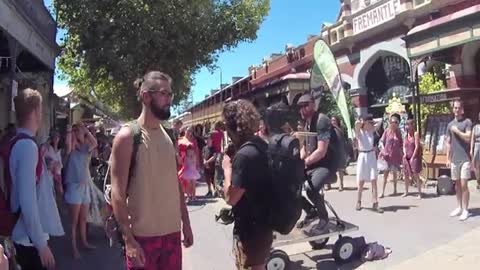 Sax Player Shmoné & Drummer Start Party Through Fremantle Streets