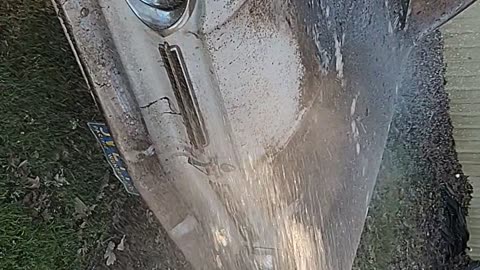 barn find 62 Corvair rinse off after being parked in a barn back in 1974