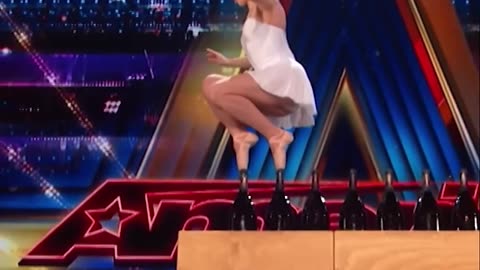 America's got talent @Ballerina wow bottle balances😱😱😱