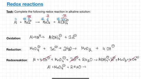 Redox Reaction in Alkaline Solution