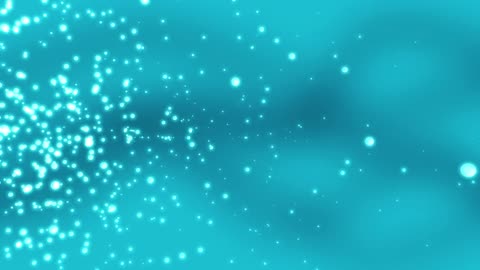 Blue particles of light moving