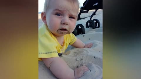 Funniest Babies on the Beach | Cute Baby Funny Moments