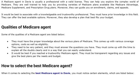 A Comprehensive Guide on Medicare Agent Davie