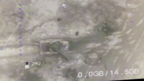 Ukrainian Drone Drops Improvised Explosive On Russian Tank