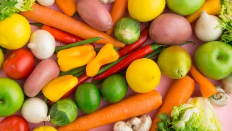 Stop motion animation fruit and vegetables