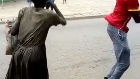 Mad woman dancing