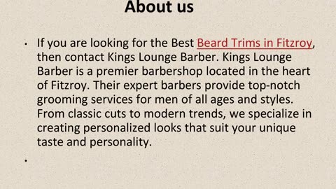 Get The Best Beard Trims in Fitzroy.