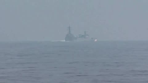 Close Encounter Between A Chinese Naval Ship And American Destroyer Near Taiwan