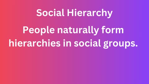 People naturally form hierarchies in social groups.