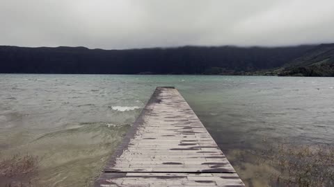 Waterside Jetty in Stormy Weather