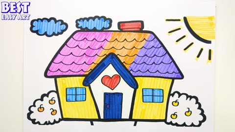 Cute little house for kids ◈ Drawing, coloring and coloring.◈ ◈🏠🌈