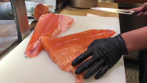 How to Cut a Salmon for Sashimi