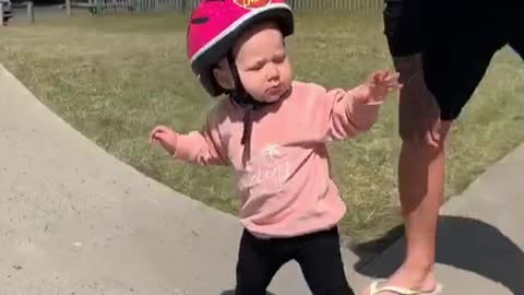 Little Girl Learned How to Skate Before She Could Walk