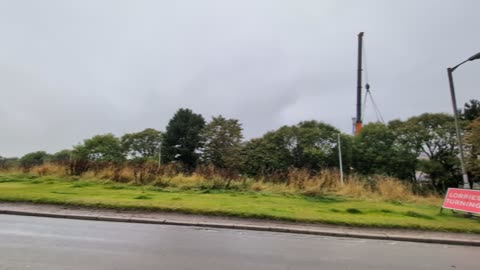 Global Crane Services hiding in the trees at Cameron Bridge station Scotland September 2nd 2024