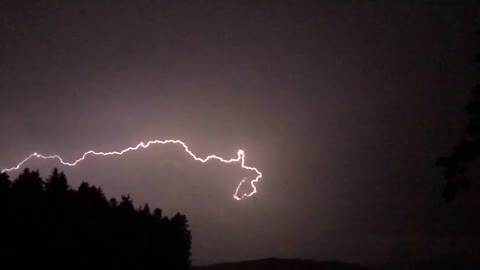 Lightning flashes in the clouds