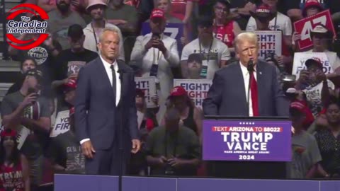 WATCH: Robert F Kennedy Jr. Joins Donald Trump on stage tonight during his rally in Arizona.