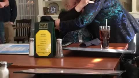 90 years old Grandma Tears Of Joy seeing her best friend