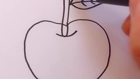 How to draw simple Apple in 1 minute #drawing​ #draw​ #painting