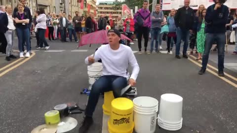 Bucket Drummer Performance - Blows Crowd mind