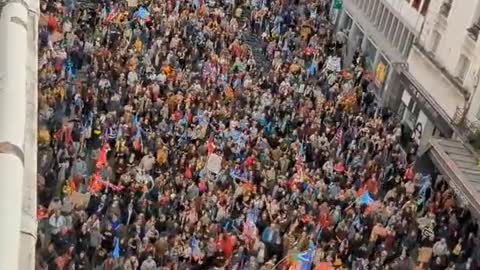 Massive protest against Macron, soaring energy prices and the rising costs of living in Paris,France