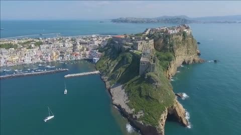 procida italy aerial video