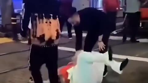 Colored Woman of Obesity Attacks White Man Twice and Gets Thrown Down Twice