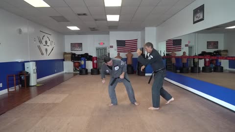 An example of the American Kenpo technique Rotating Destruction