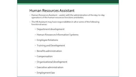 HR Assistant training course john academy