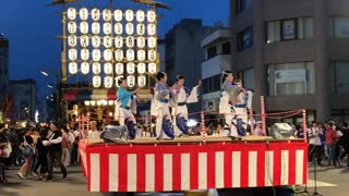 Portable shrine moving through the festival area