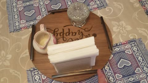 Laser Cut Walnut Lazy Susan