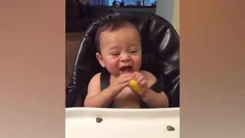 Babies eating lemon 🍋 || First time || funny reaction ||