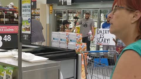 Anti Dairy Demonstration at Grocery Store