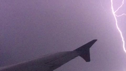 Intense Lightning Strike Captured From Plane