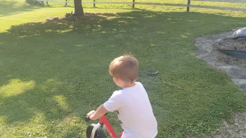 Oh how he loves to ride his bike