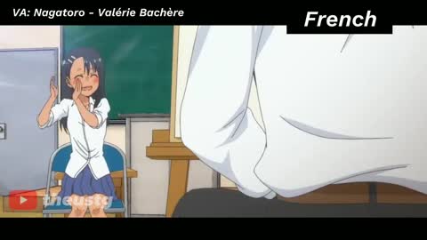 Nagatoro gambare senpai in diferent linguage