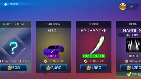 August 16th Rocket League Sideswipe Item Shop