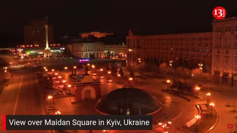 Live from Kyiv Ukraine: View of Maidan Square - NIGHT MARCH 6 TO MORNING, MARCH 7