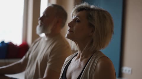 Elderly People Meditating