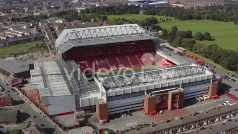 Drone Shot Orbiting Anfield Stadium 08