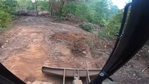 Yanmar VIO80 Excavator Clearing and Cutting a dirt road