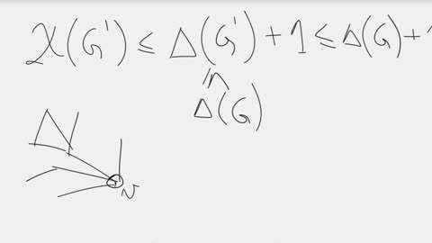 An upper bound on the chromatic number of a graph as the maximum degree plus 1