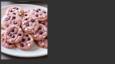 STRAWBERRY COOKIES WITH BLACK & WHITE CHOCOLATE CHIPS