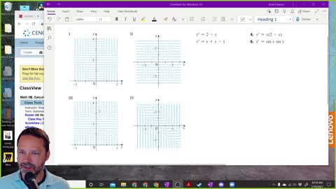 Calculus 2 - Section 9-2 -Class example of matching Slope Fields