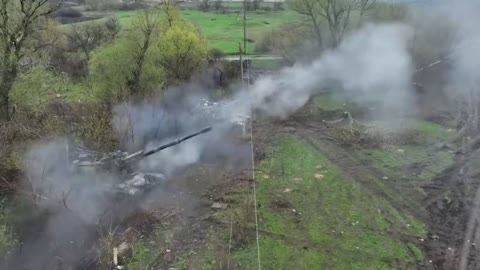 Ukraine War - Russian artillery strikes on the positions of the UAF