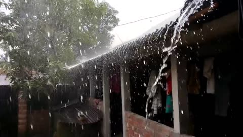 It is raining heavily in Rangpur, Bangladesh