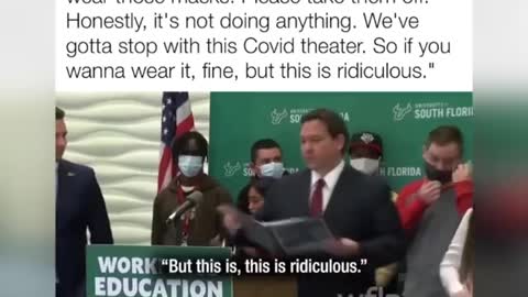 Watch Ron DeSantis Speak His Mind About Masks Before A Speech!